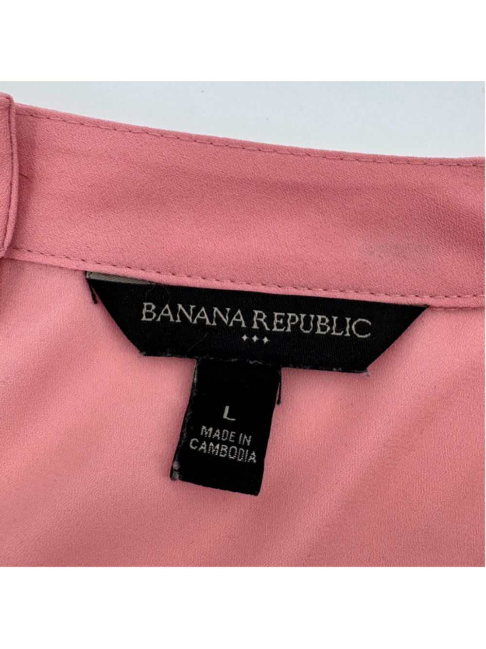 Banana Republic Pink Button Back Blouse L - Picture 3 of 8